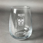 Skulls Stemless Wine Glass - Engraved (Personalized)