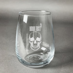Skulls Stemless Wine Glass - Engraved (Personalized)