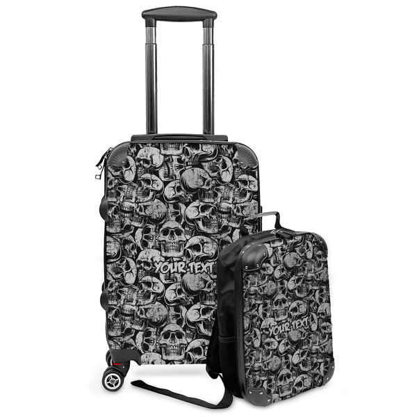 Custom Skulls Kids 2-Piece Luggage Set - Suitcase & Backpack (Personalized)