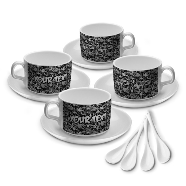 Custom Skulls Tea Cup - Set of 4 (Personalized)
