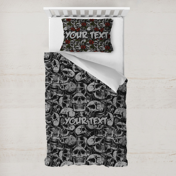 Custom Skulls Toddler Bedding Set - With Pillowcase (Personalized)