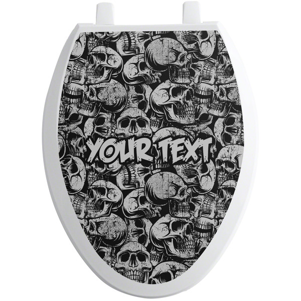 Custom Skulls Toilet Seat Decal - Elongated (Personalized)