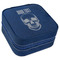 Skulls Travel Jewelry Boxes - Leather - Navy Blue - Angled View