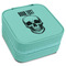 Skulls Travel Jewelry Boxes - Leatherette - Teal - Angled View