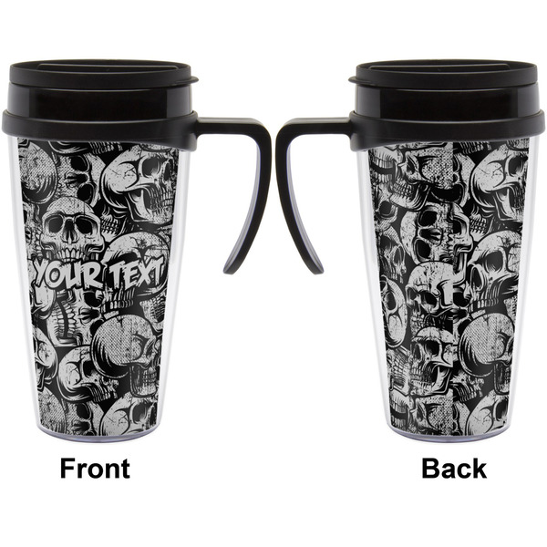 Skulls Travel Mug with Black Handle - Approval