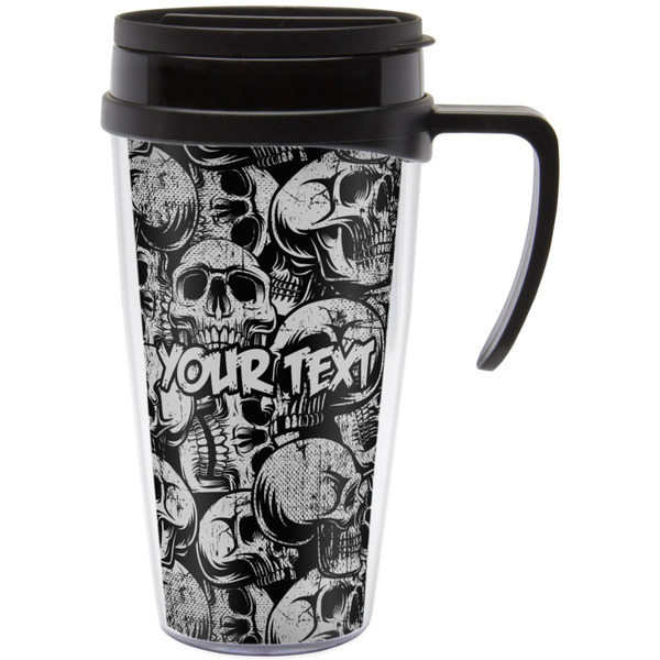 Custom Skulls Acrylic Travel Mug with Handle (Personalized)