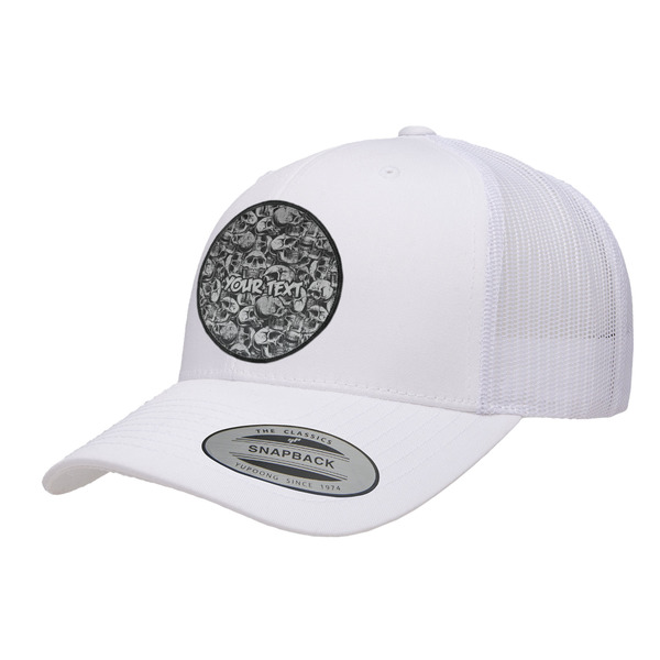 Custom Skulls Trucker Hat - White (Personalized)