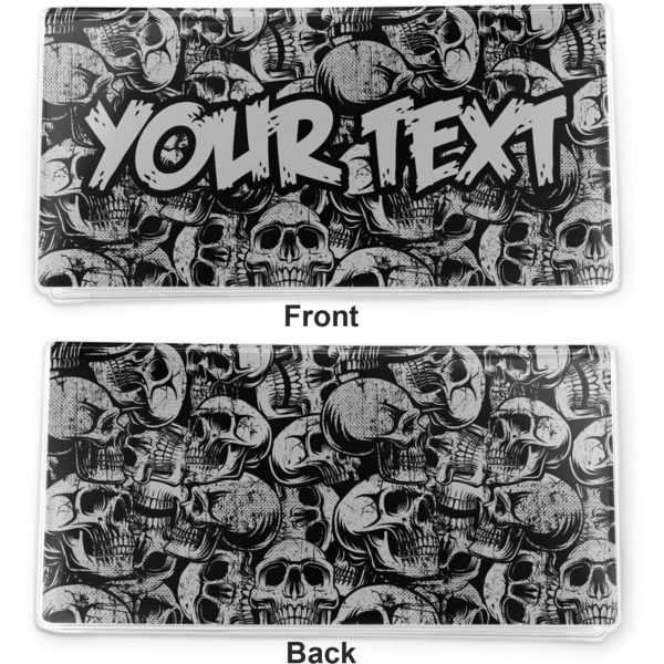 Skulls Vinyl Check Book Cover - Front and Back
