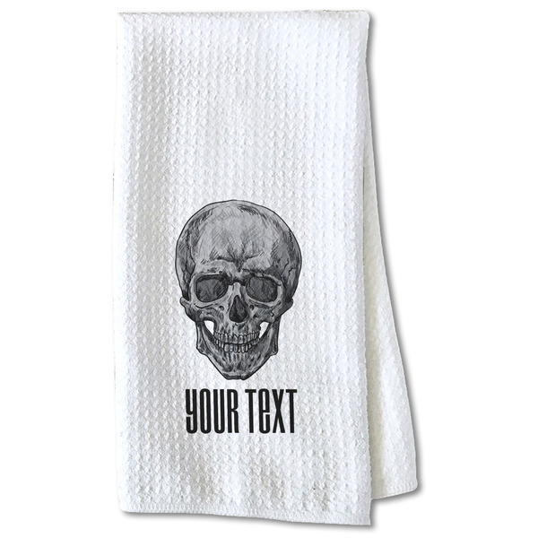 Custom Skulls Kitchen Towel - Waffle Weave - Partial Print (Personalized)
