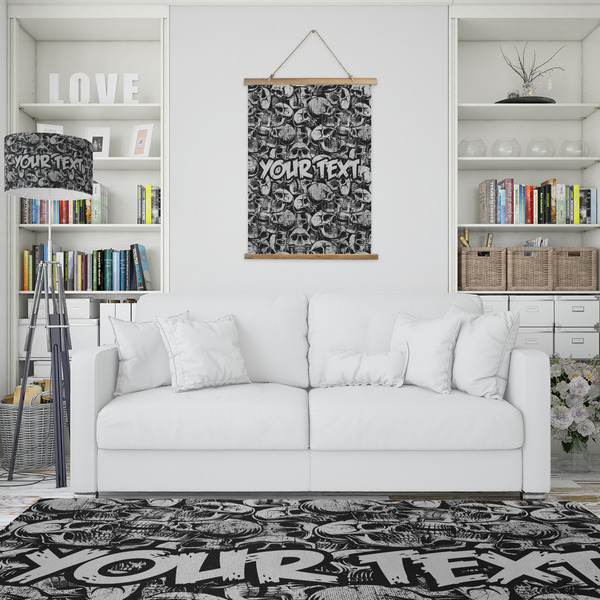 Skulls Wall Hanging Tapestry - Portrait - IN CONTEXT