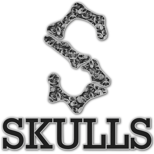Custom Skulls Name & Initial Decal - Up to 12"x12" (Personalized)