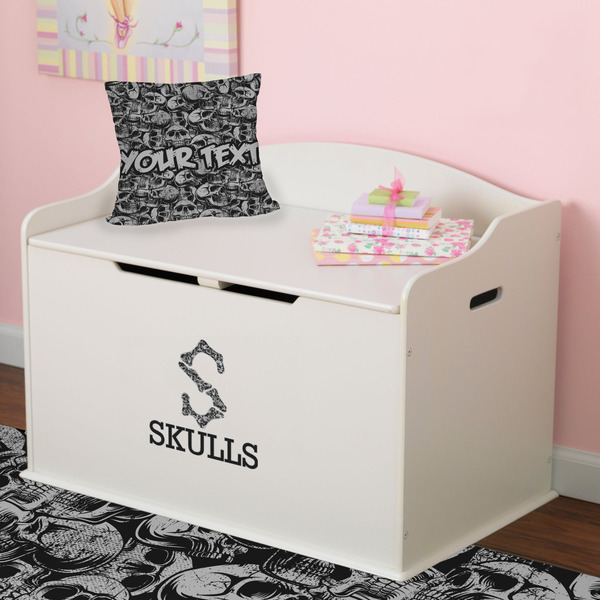 Skulls Wall Name & Initial Small on Toy Chest