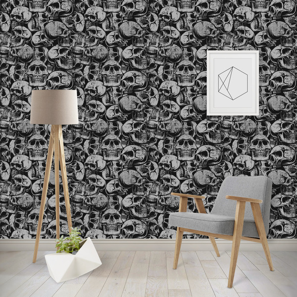 Custom Skulls Wallpaper & Surface Covering (Water Activated - Removable)