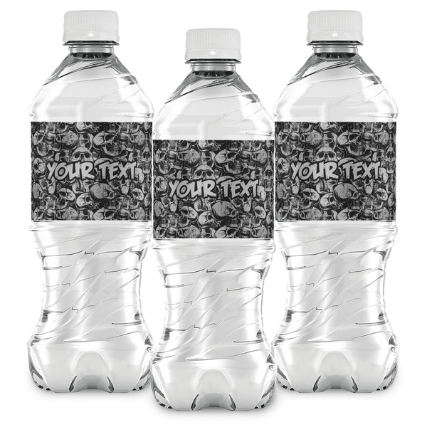 Skulls Water Bottle Labels - Front View