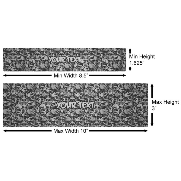 Skulls Water Bottle Labels w/ Dimensions