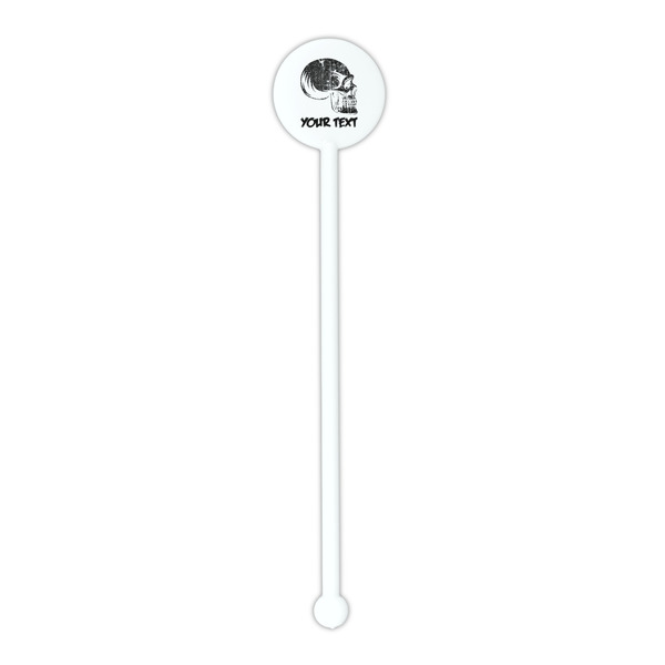 Skulls White Plastic 5.5" Stir Stick - Round - Single Stick