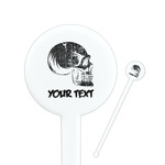 Skulls 7" Round Plastic Stir Sticks - White - Single Sided (Personalized)