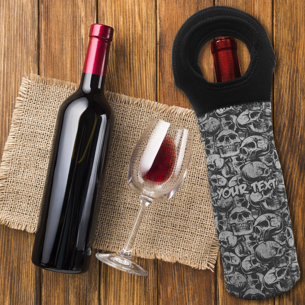 Skulls Wine Tote Bag - FLATLAY