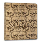 Skulls Wood 3-Ring Binder - 1" Letter Size (Personalized)