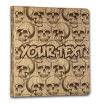 Skulls Wood 3-Ring Binder - 1" Letter Size (Personalized)