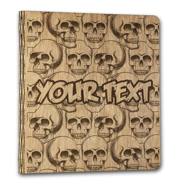 Skulls Wood 3-Ring Binders - 1" Letter - Front