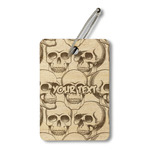 Skulls Wood Luggage Tag - Rectangle (Personalized)