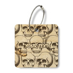 Skulls Wood Luggage Tag - Square (Personalized)