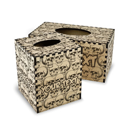 Skulls Wood Tissue Box Cover (Personalized)