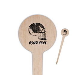 Skulls 4" Round Wooden Food Picks - Double Sided (Personalized)
