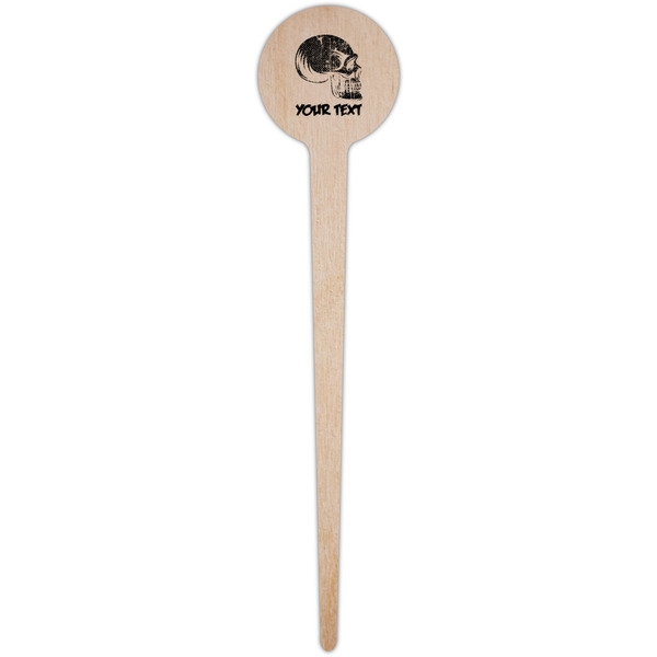 Skulls Wooden 4" Food Pick - Round - Single Pick