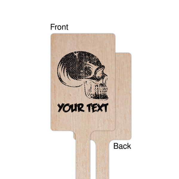 Skulls Wooden 6.25" Stir Stick - Rectangular - Single - Front & Back