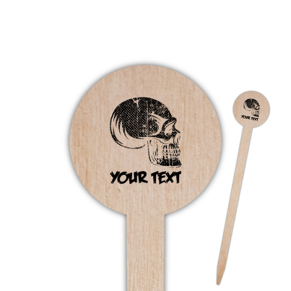 Custom Skulls Round Wooden Food Picks (Personalized)
