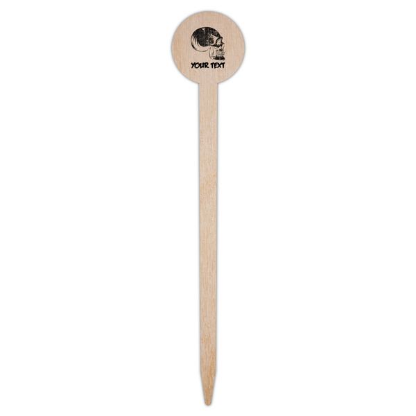 Skulls Wooden 6" Food Pick - Round - Single Pick
