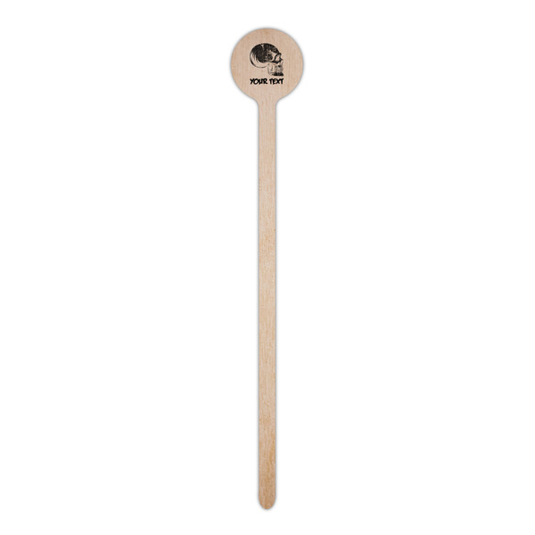 Skulls Wooden 6" Stir Stick - Round - Single Stick