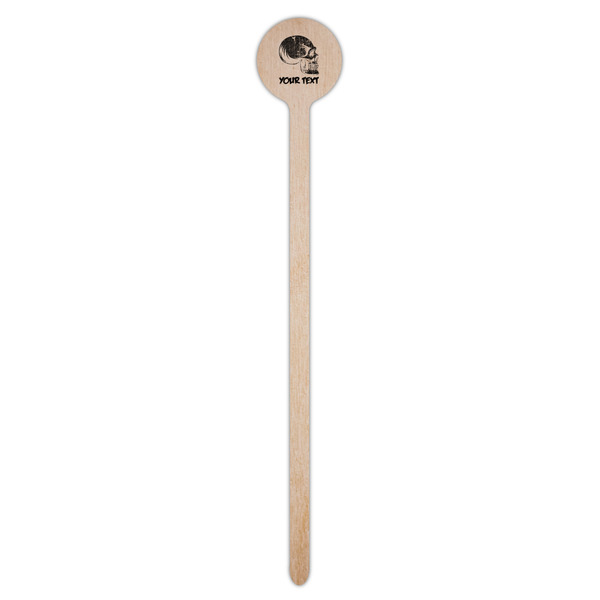 Skulls Wooden 7.5" Stir Stick - Round - Single Stick