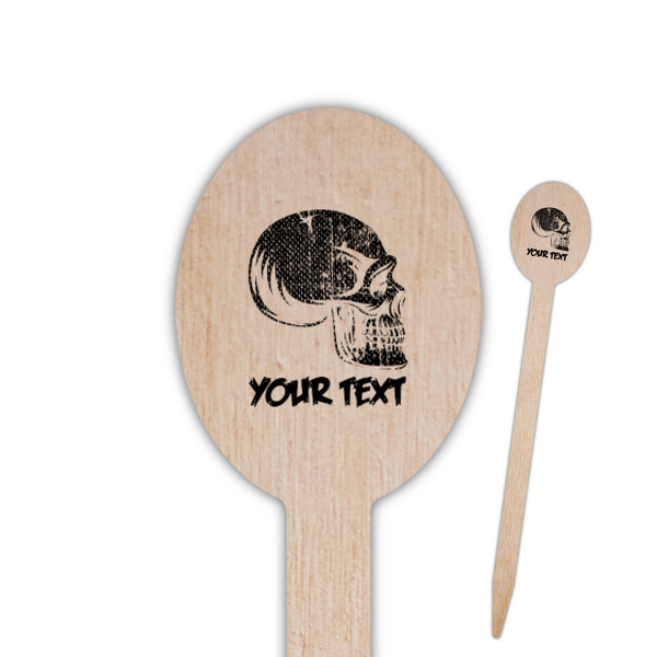 Custom Skulls Oval Wooden Food Picks (Personalized)