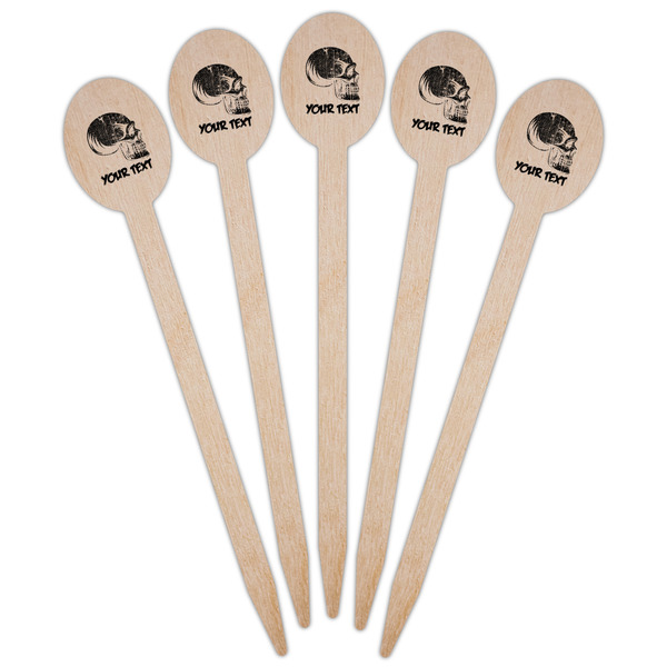 Skulls Wooden Food Pick - Oval - Fan View
