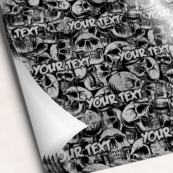 Custom Skulls Wrapping Paper Sheets - Single-Sided - 20" x 28" (Personalized)