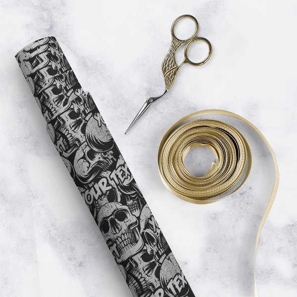 Skulls Wrapping Paper Roll - Matte - In Context