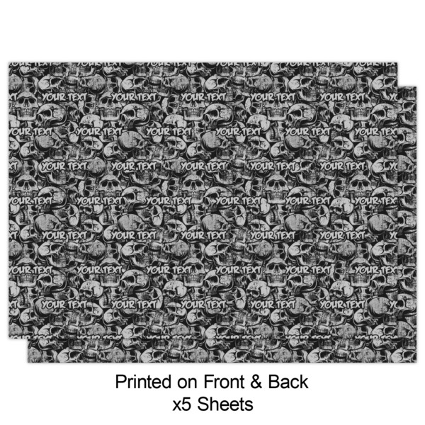 Skulls Wrapping Paper Sheet - Double Sided - Front