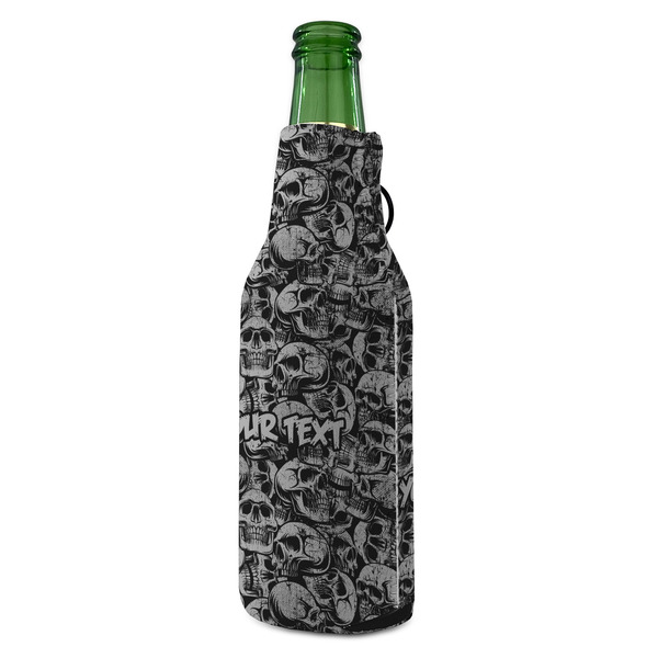 Skulls Zipper Bottle Cooler - ANGLE (bottle)