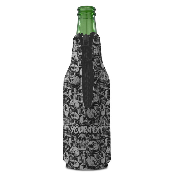 Skulls Zipper Bottle Cooler - BACK (bottle)