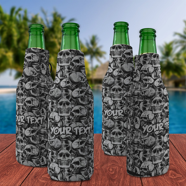 Skulls Zipper Bottle Cooler - Set of 4 - LIFESTYLE