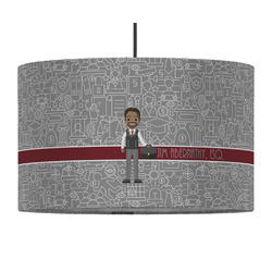 Lawyer / Attorney Avatar 12" Drum Pendant Lamp - Fabric (Personalized)