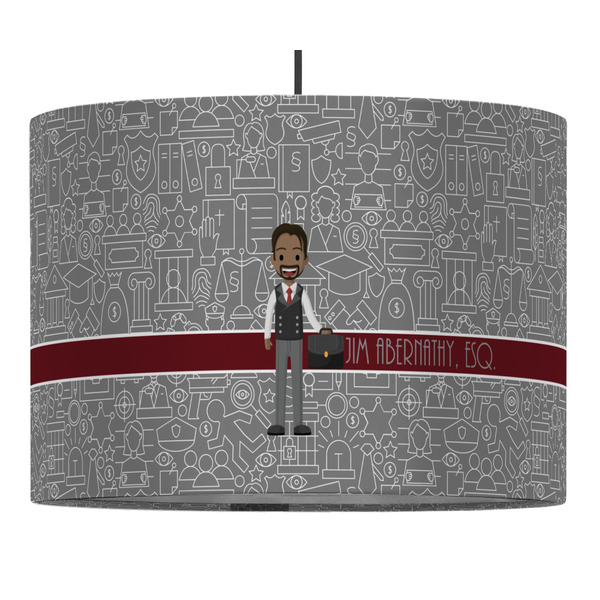 Custom Lawyer / Attorney Avatar 16" Drum Pendant Lamp - Fabric (Personalized)