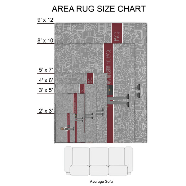Lawyer / Attorney Avatar 2'x3' Indoor Area Rugs - Size Chart