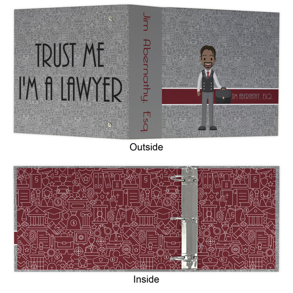 Lawyer / Attorney Avatar 3 Ring Binders - Full Wrap - 3" - APPROVAL