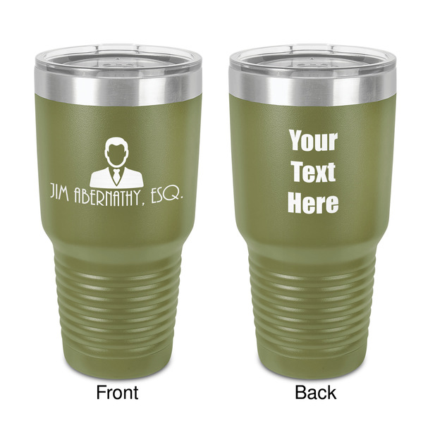 Custom Lawyer / Attorney Avatar 30 oz Stainless Steel Tumbler - Olive - Double-Sided (Personalized)