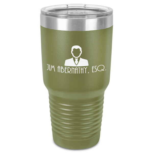 Custom Lawyer / Attorney Avatar 30 oz Stainless Steel Tumbler - Olive - Single-Sided (Personalized)