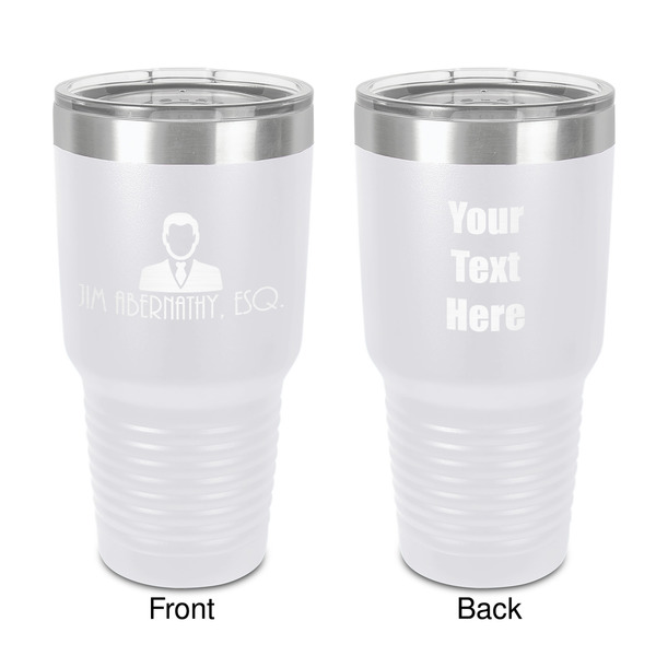 Custom Lawyer / Attorney Avatar 30 oz Stainless Steel Tumbler - White - Double-Sided (Personalized)